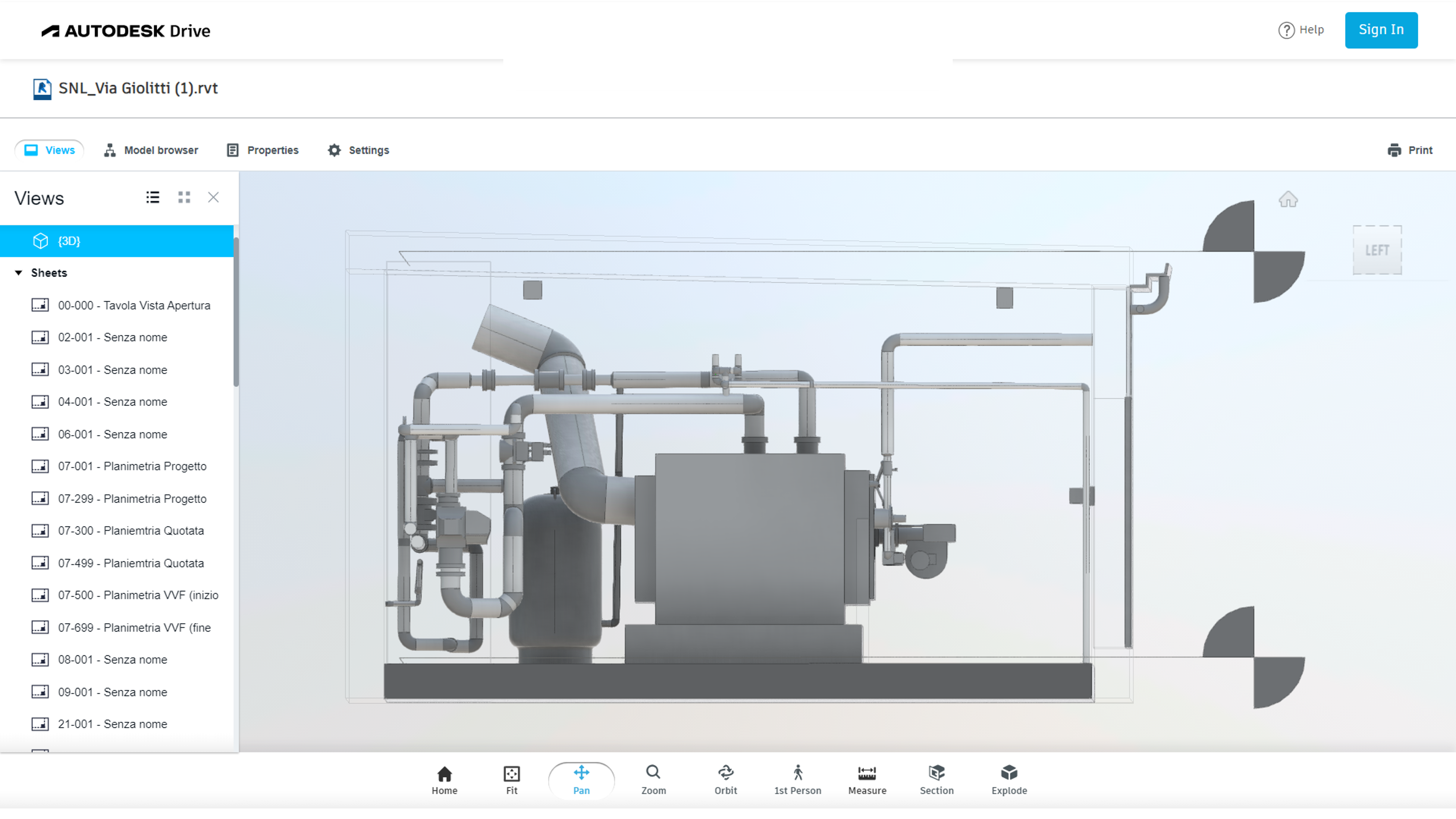 Modello Revit della centrale termica - Vista 2