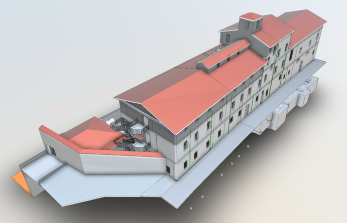Modello 3D BIM impianti ex convento Macerata